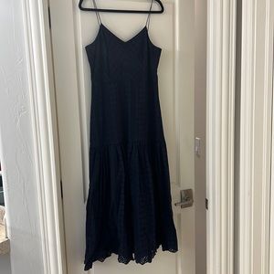 Navy eyelet spaghetti strap dress